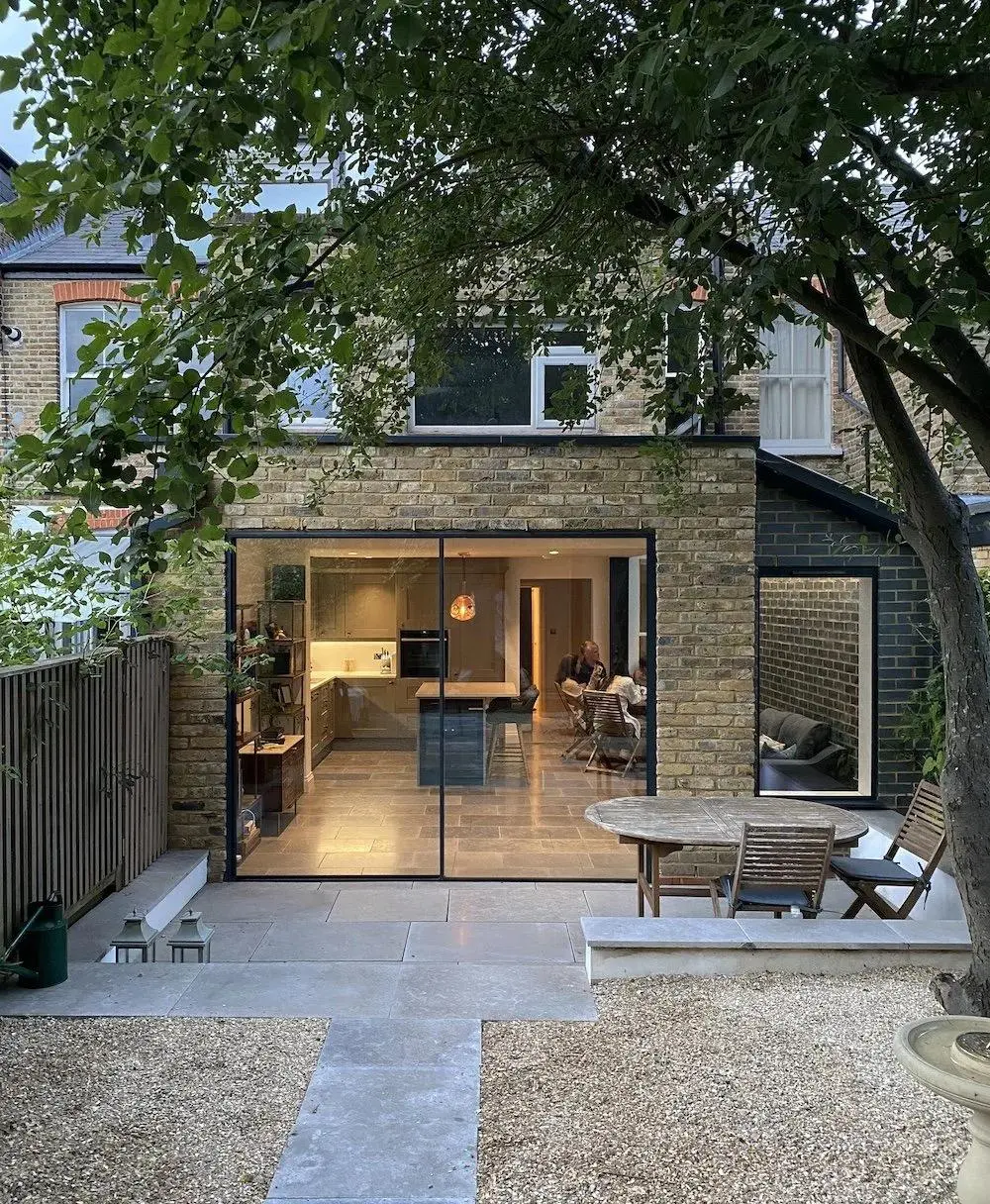 House extension North West London rear build with glass doors