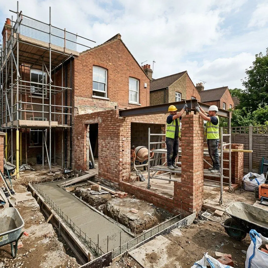 House extension North West London build site in NW2